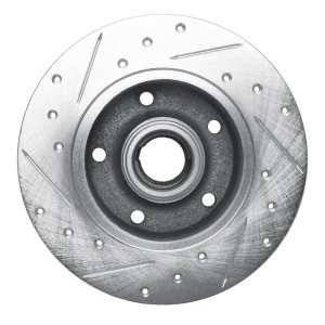 Audi A4 Brake Rotor (1) - Rear Right - R1 Concepts - Drilled & Slotted - Silver - `96-`08